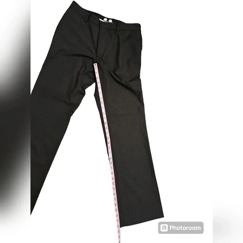 Industrie Mens 30x32 Dress Pants Dark Brown Pinstripe Straight Leg Workwear - Picture 6 of 8